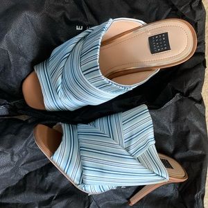 White House Black Market Satin Stripe Mule